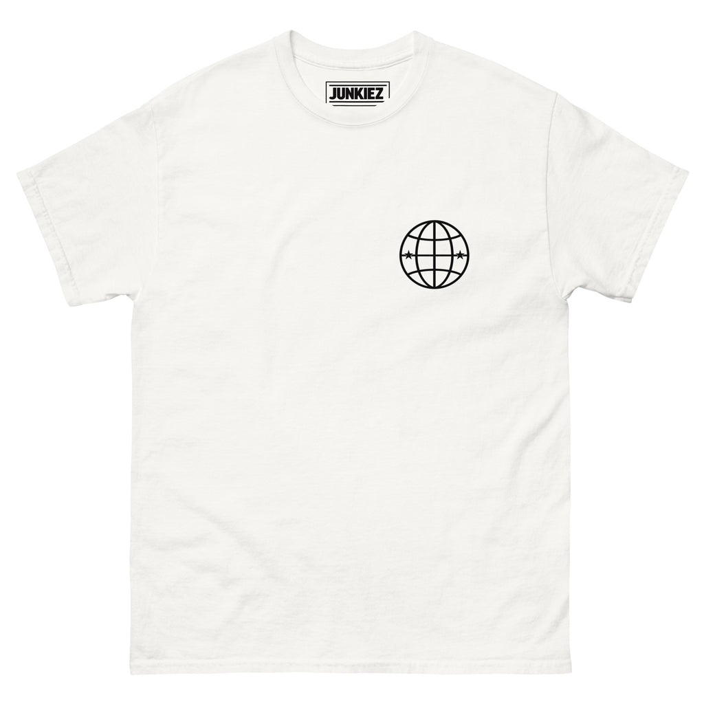 Junkiez Network Globe – For the Obsessed Front & Back Tee